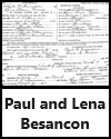 Marriage of Paul Napoleon Besancon and Lena Susan Grisier